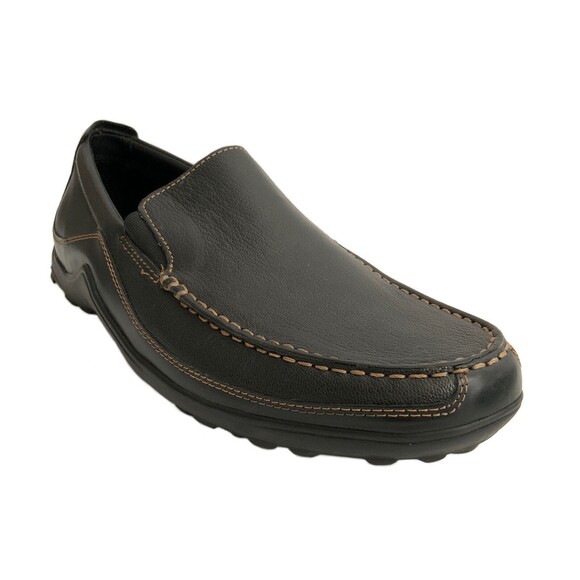 Cole Haan Loafers Men Size 10.5M Black Tucker Leather Slip-on Shoe India - Picture 1 of 13